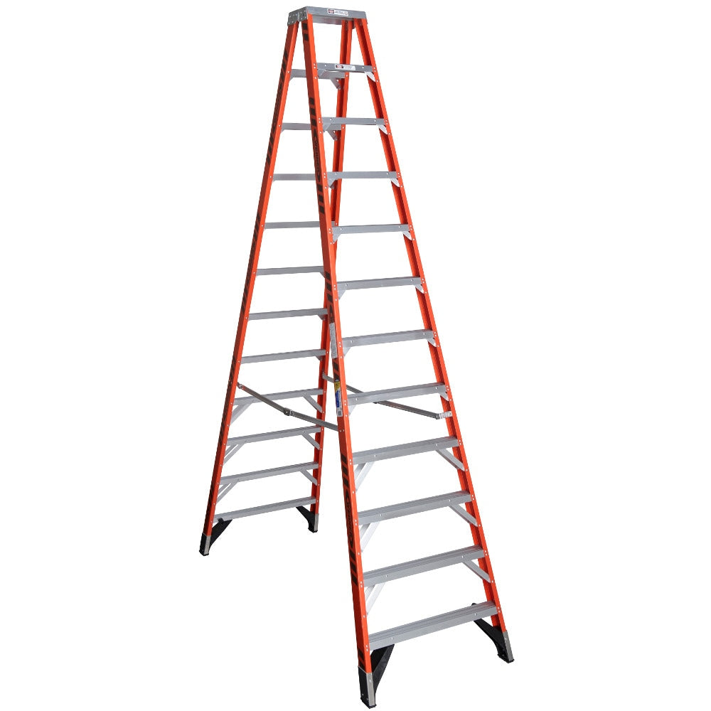 Werner T7400 12-ft Fiberglass Type 1AA-375-lb Load Capacity Twin Step Ladder T7412