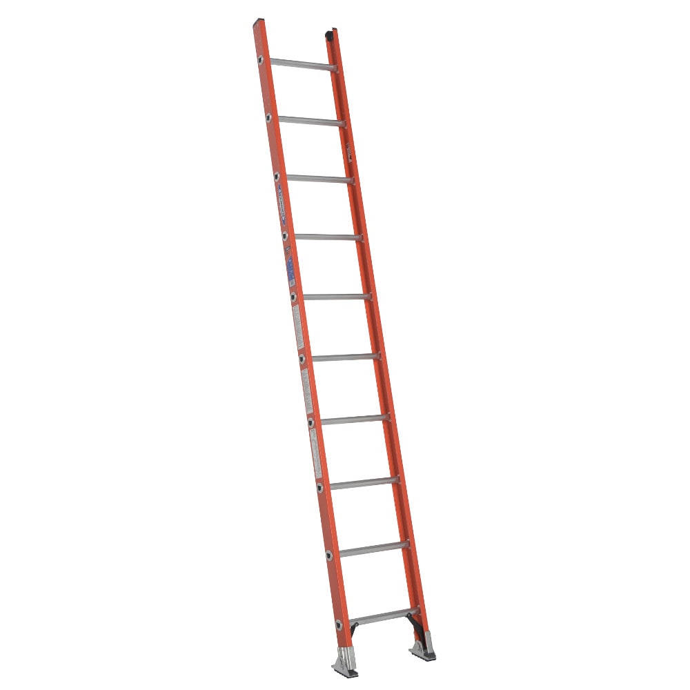 Werner D6200-1 10-ft Fiberglass Type 1a- 300-lb Load Capacity Straight Ladder D6210-1