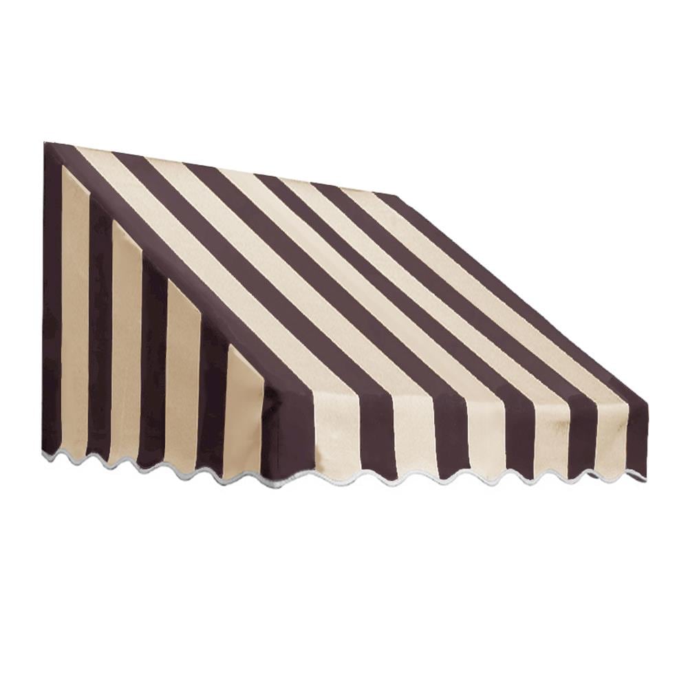 Awntech San Francisco 64.5-in Wide x 24-in Projection x 31-in Height Fabric Brown/Tan Stripe Striped Fixed Window/Door Awning