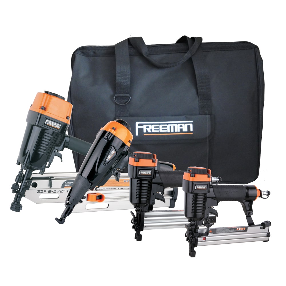 FREEMAN 4 Piece Kit 3.5-in 21-Degree Pneumatic Framing Nailer P4FRFNCB