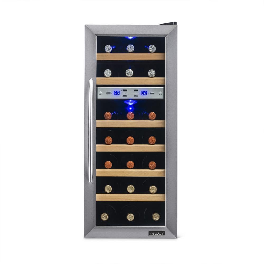 NewAir 13.4-in W Stainless Steel Dual Zone Cooling Freestanding Indoor or Outdoor Wine Cooler