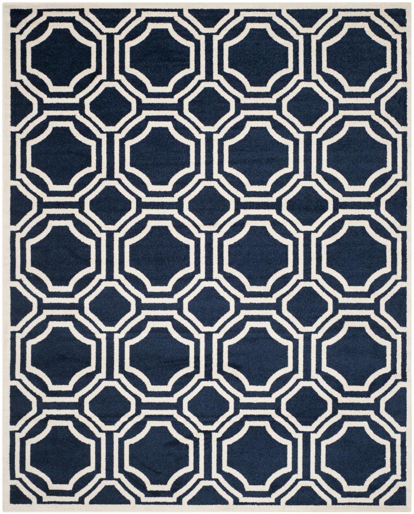 Safavieh Mosaic 10 x 14 (ft) Loomed Navy/Ivory Rectangular Indoor Trellis Area rug