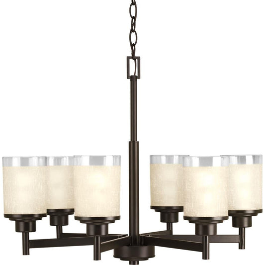 Progress Lighting Alexa 6 -Light Antique Bronze Modern/contemporary For Use in Bedrooms, Dining Rooms, Foyers, Kitchens, Living Rooms Chandelier 703286