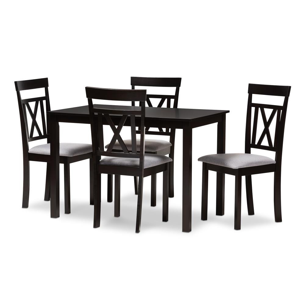 Baxton Studio Rosie Grey Contemporary/Modern Dining Room Set with Rectangular Table ( Seats 4 )