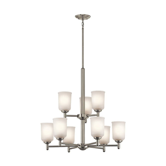 Kichler Shailene 9 -Light Brushed Nickel Transitional For Use in Dining Rooms, Foyers, Living Rooms Chandelier 1252729