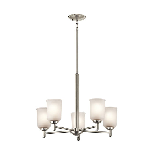 Kichler Shailene 5 -Light Brushed Nickel Transitional For Use in Bedrooms, Dining Rooms, Foyers, Kitchens, Living Rooms Chandelier 1252727