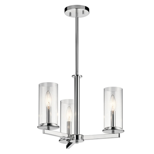 Kichler Crosby 3 -Light Chrome Modern/contemporary For Use in Dining Rooms, Foyers, Kitchens, Living Rooms Chandelier 1252790