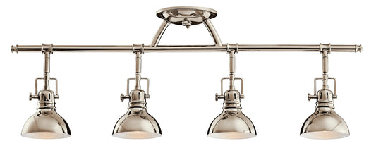 Kichler Hatteras Bay 31.25-in 4 -Light Polished Nickel GU10 pin base Industrial Track Bar 1253540
