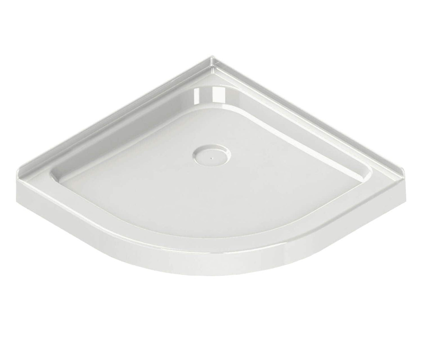 MAAX 40-in W x 40-in L Back White Double Threshold Neo-round Shower Pan Base with 3-in H Threshold