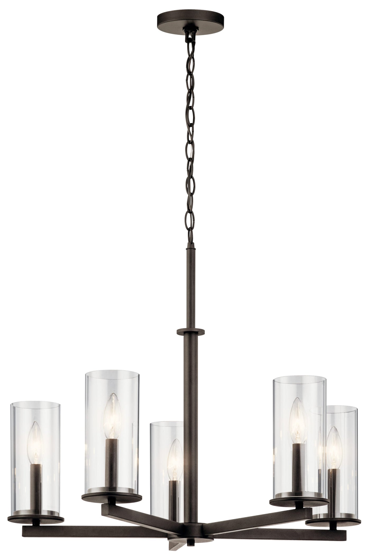 Kichler Crosby 5 -Light Bronze Transitional For Use in Bedrooms, Dining Rooms, Foyers, Kitchens, Living Rooms Chandelier 1331779
