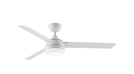 Fanimation Xeno Wet 56-in Integrated LED Outdoor Matte White with Matte White Blades Propeller Ceiling Fan With Light - Remote Included ( 3 -Blade ) 1391726