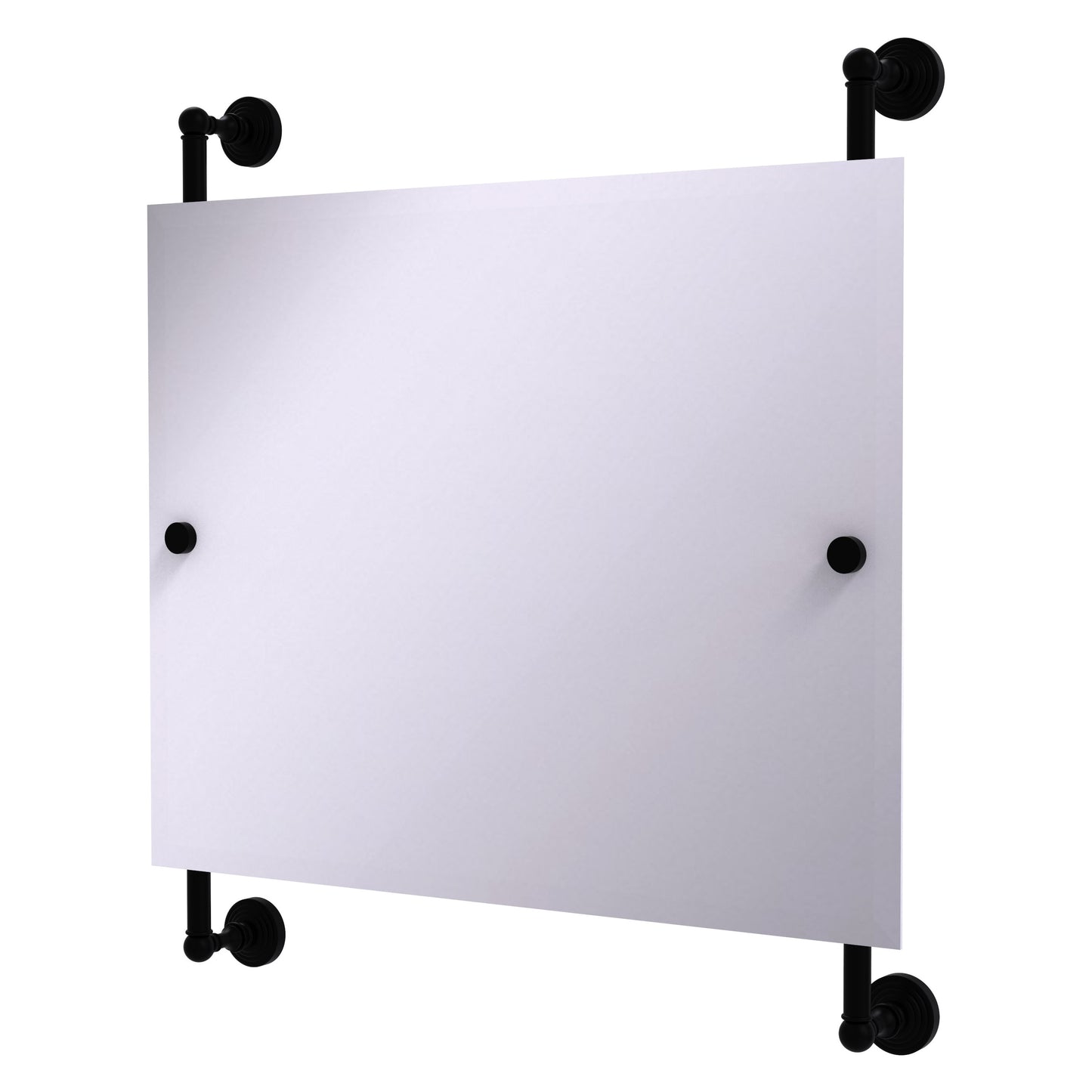 Allied Brass Waverly Place 26-in x 29-in Beveled Frameless Rectangle Bathroom Vanity Mirror ( Matte Black )