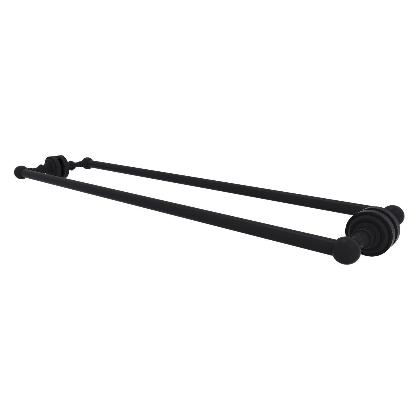 Allied Brass Dottingham 30-in double Matte Black Wall mount Double Towel Bar
