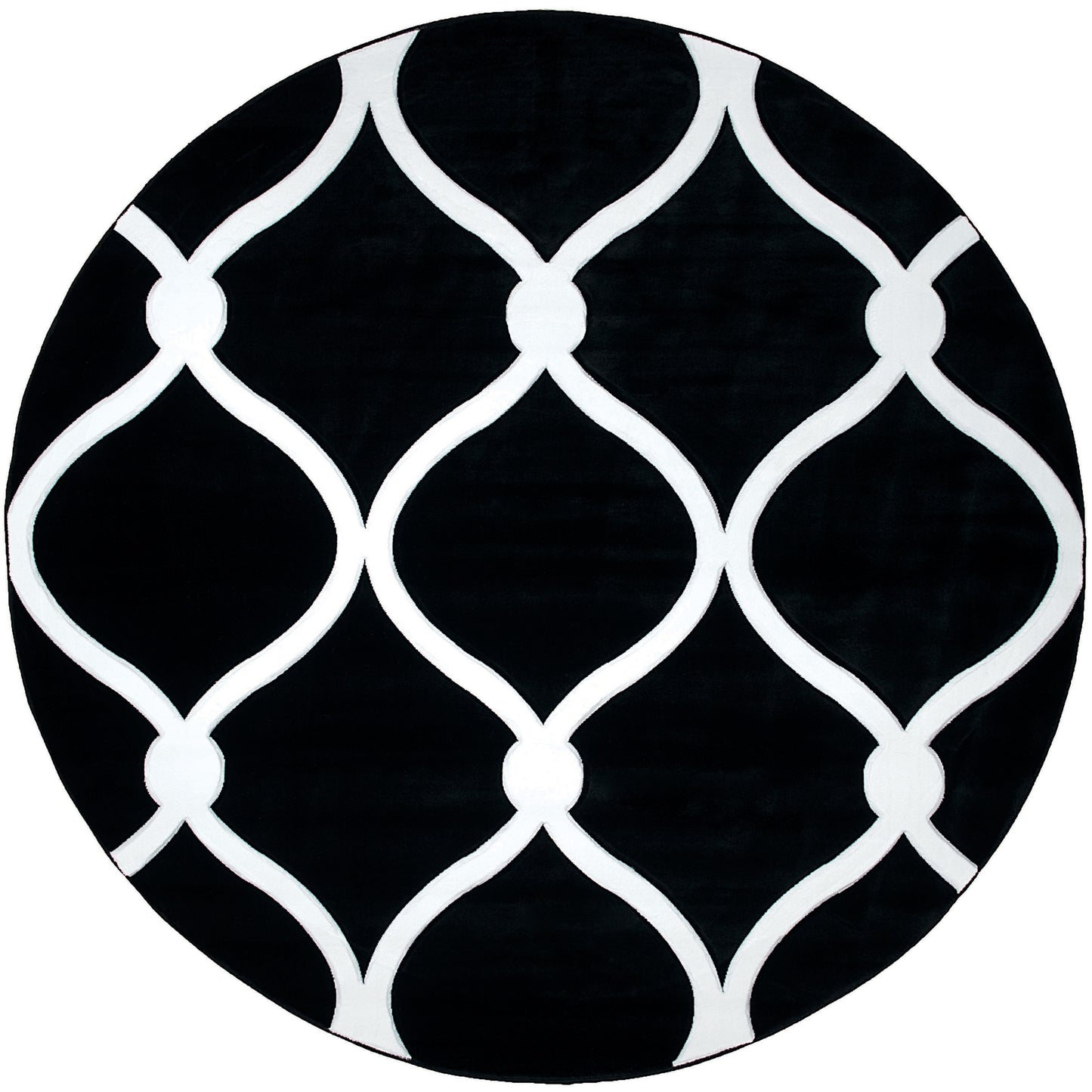 United Weavers Of America Bristol 8 x 8 (ft) Black Round Indoor Trellis Area rug
