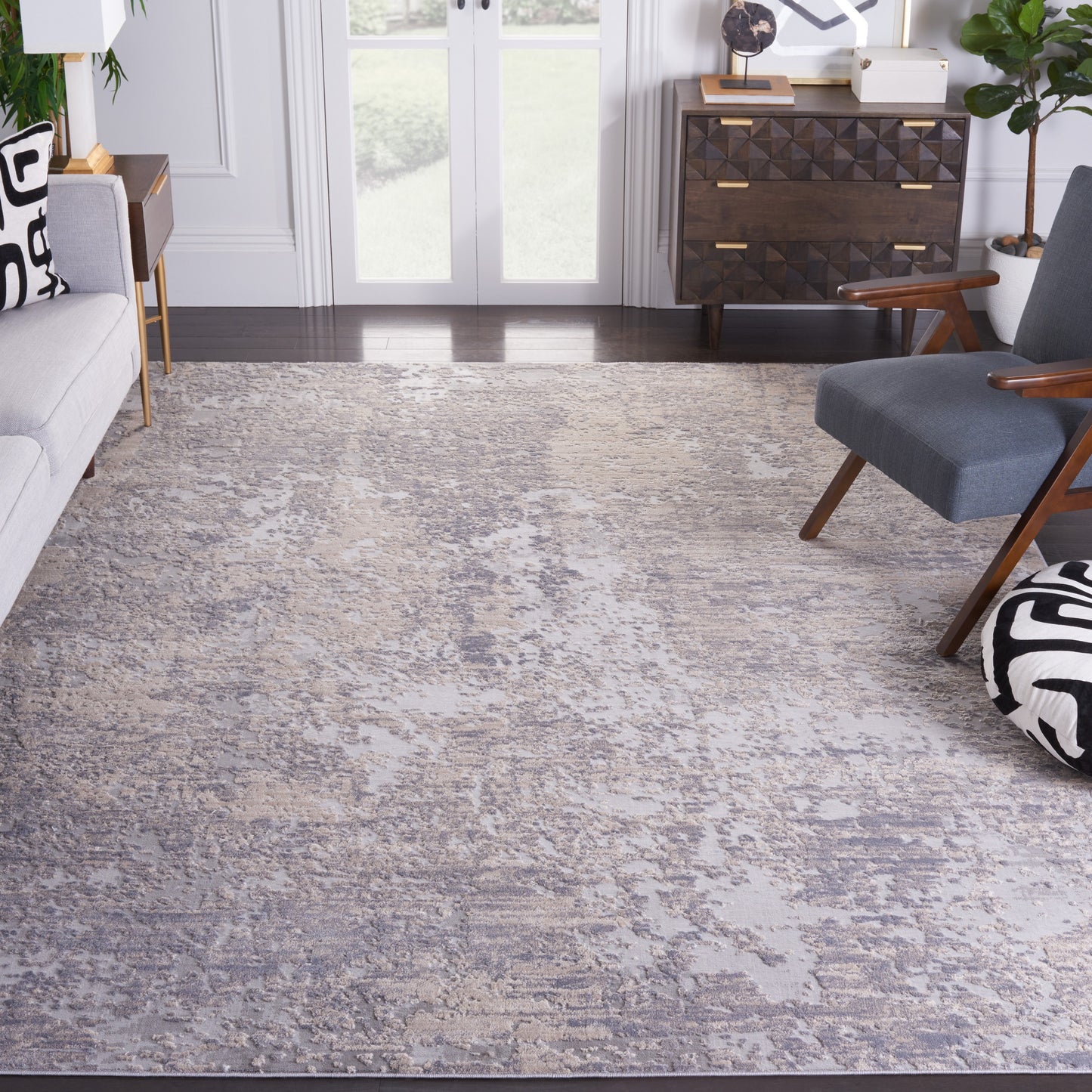 Safavieh Invista Eabir 9 x 12 (ft) Loomed Beige/Cream Rectangular Indoor Abstract Industrial Area rug