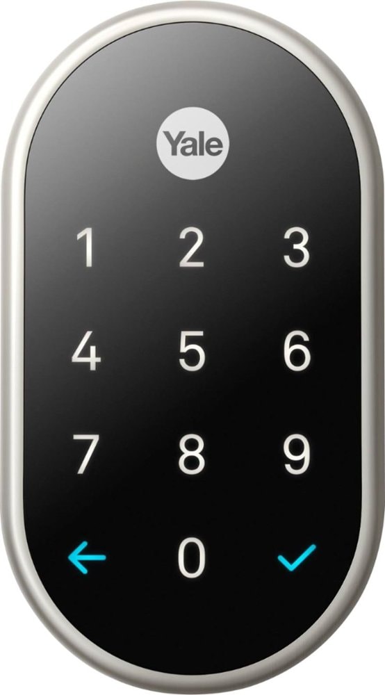 Google Nest x Yale Lock Satin Nickel Smart Lock Electronic Deadbolt with Wifi Bluetooth Keypad RB-YRD540-WV-619