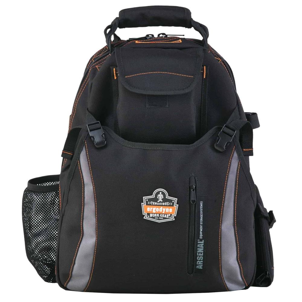 Ergodyne Black Polyester 16-in Zippered Backpack 13743