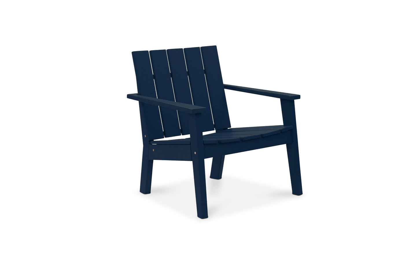DuroGreen Cabana Navy HDPE Frame Stationary Adirondack Chair with Solid Seat