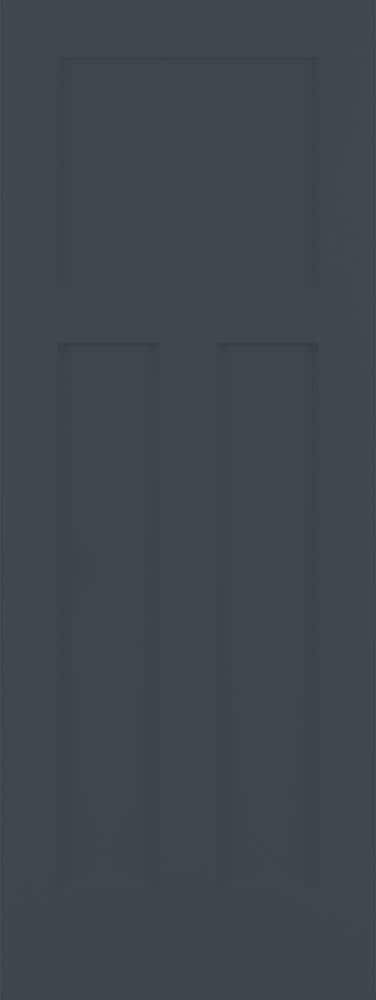 RELIABILT Shaker 28-in x 80-in Steele Gray 3-panel craftsman Smooth Solid core Prefinished Pine Wood Slab Door