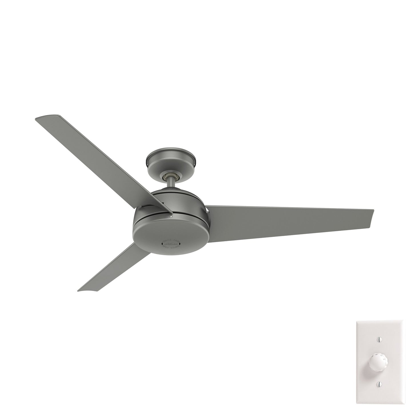 Hunter Trimaran WeatherMax 52-in Outdoor Matte Silver with Matte Silver Blades Ceiling Fan Without Light ( 3 -Blade ) 2366517