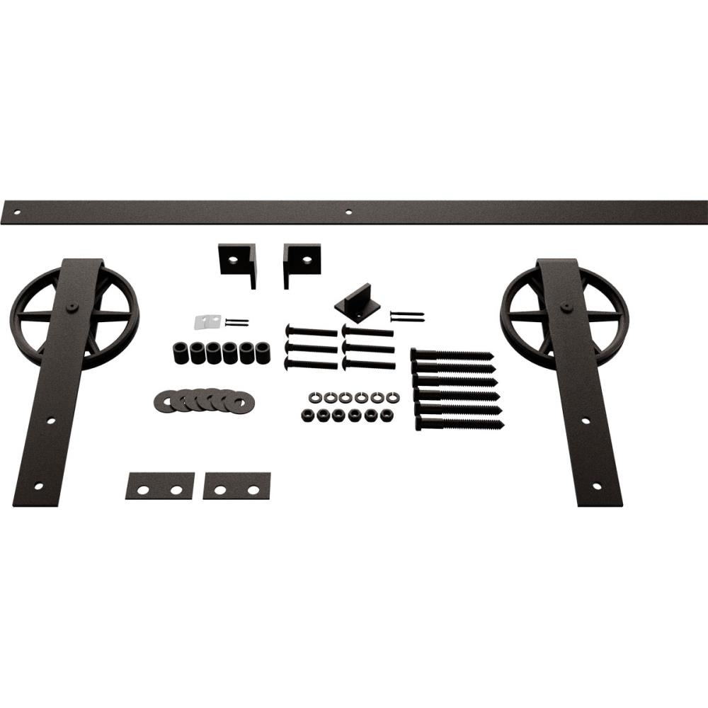 Goldberg Brothers 60-in Arch Bronze Indoor Wagon Wheel Single & Double Barn Door Hardware Kit GB600145HWAB