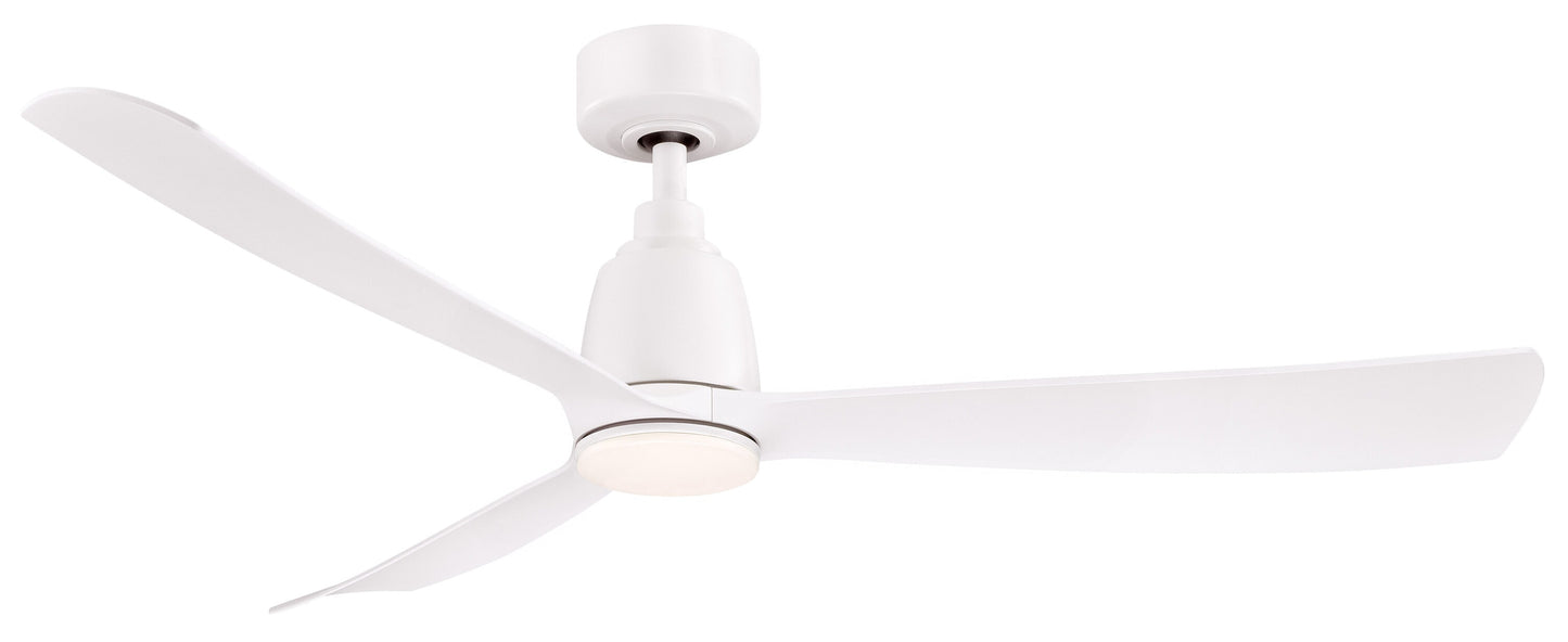 Fanimation Kute 52-in Matte White Indoor/Outdoor Smart Propeller Ceiling Fan Light Kit Compatible and Remote (3-Blade) FPD8534MW