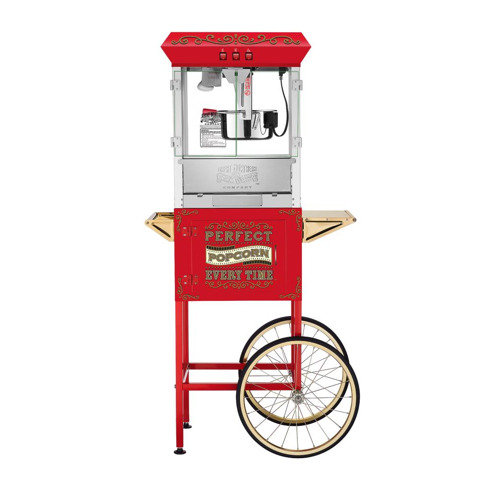 Great Northern Popcorn 1 Cups Red Oil Freestanding Popcorn Machine Cart 721652CXU