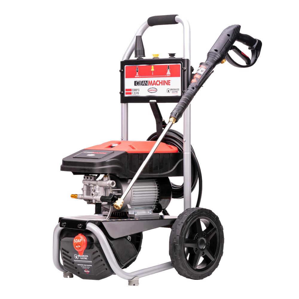SIMPSON 1.2-GPM Clean Machine 2300 PSI 1.2-GPM Cold Water Electric Pressure Washer with 3 Spray Tips (Battery Included) CM60976