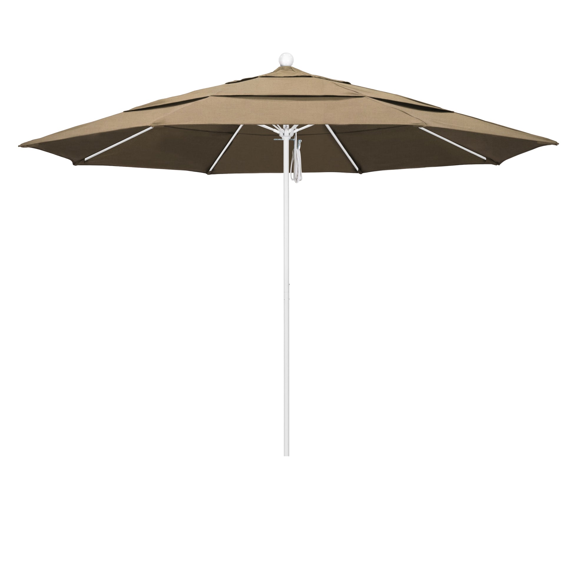 California Umbrella 11-ft Aluminum Beige No-tilt Market Patio Umbrella