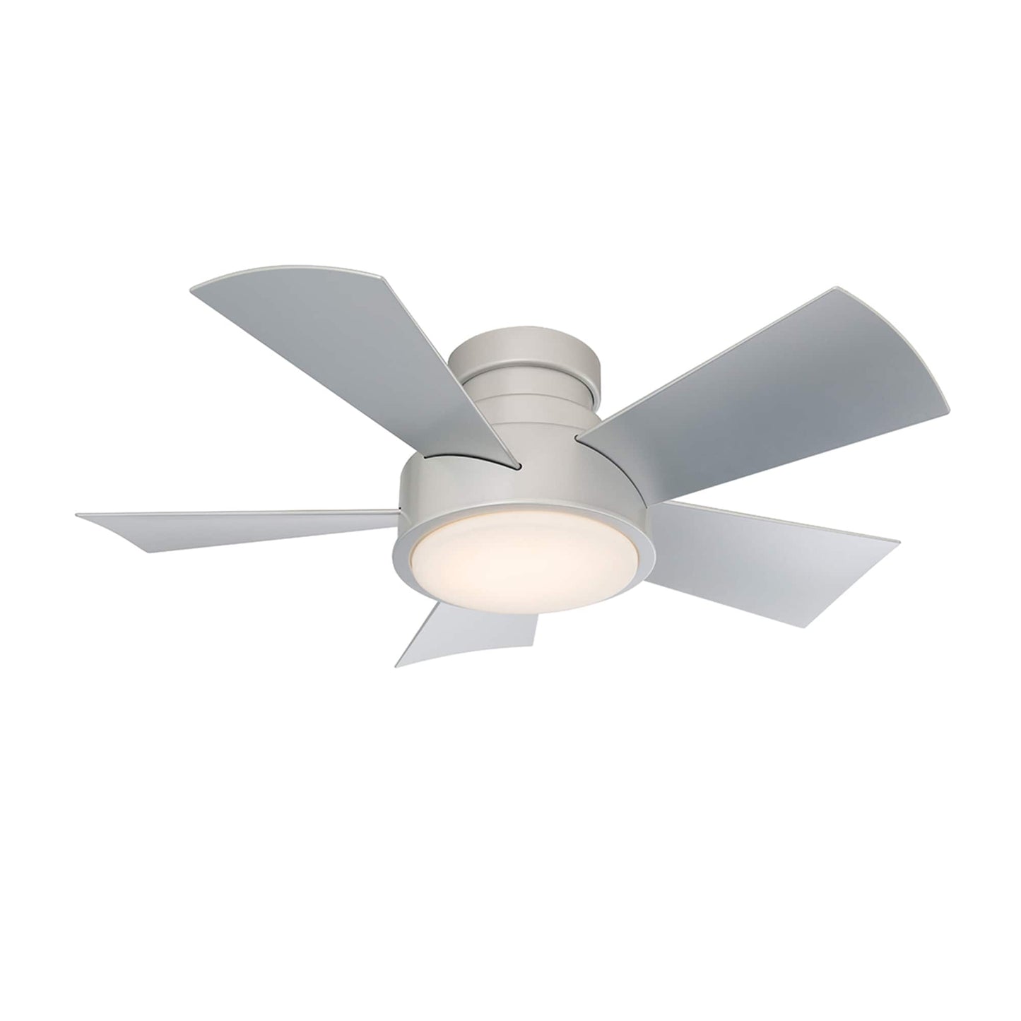 Modern Forms Vox 38-in Titanium Silver Integrated LED Indoor/Outdoor Flush Mount Smart Ceiling Fan with Light and Remote (5-Blade) FH-W1802-38L-TT