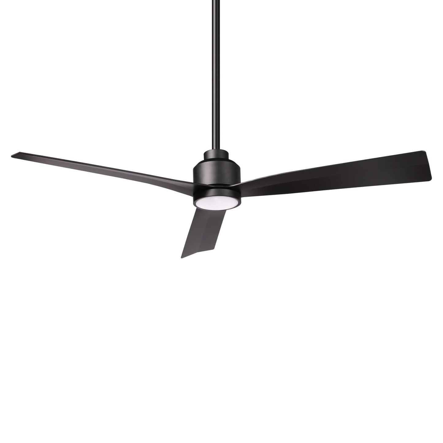 WAC Lighting Clean 52-in Matte black Integrated LED Indoor/Outdoor Smart Ceiling Fan with Light and Remote (3-Blade) F-003L-MB
