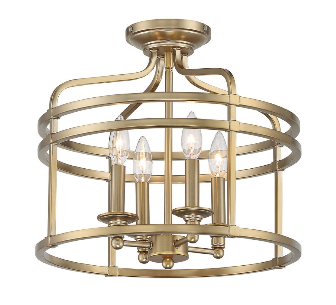 Minka Lavery Covent Park 4 -Light 16-in Brushed Gold Semi Flush Mount Light 2676463