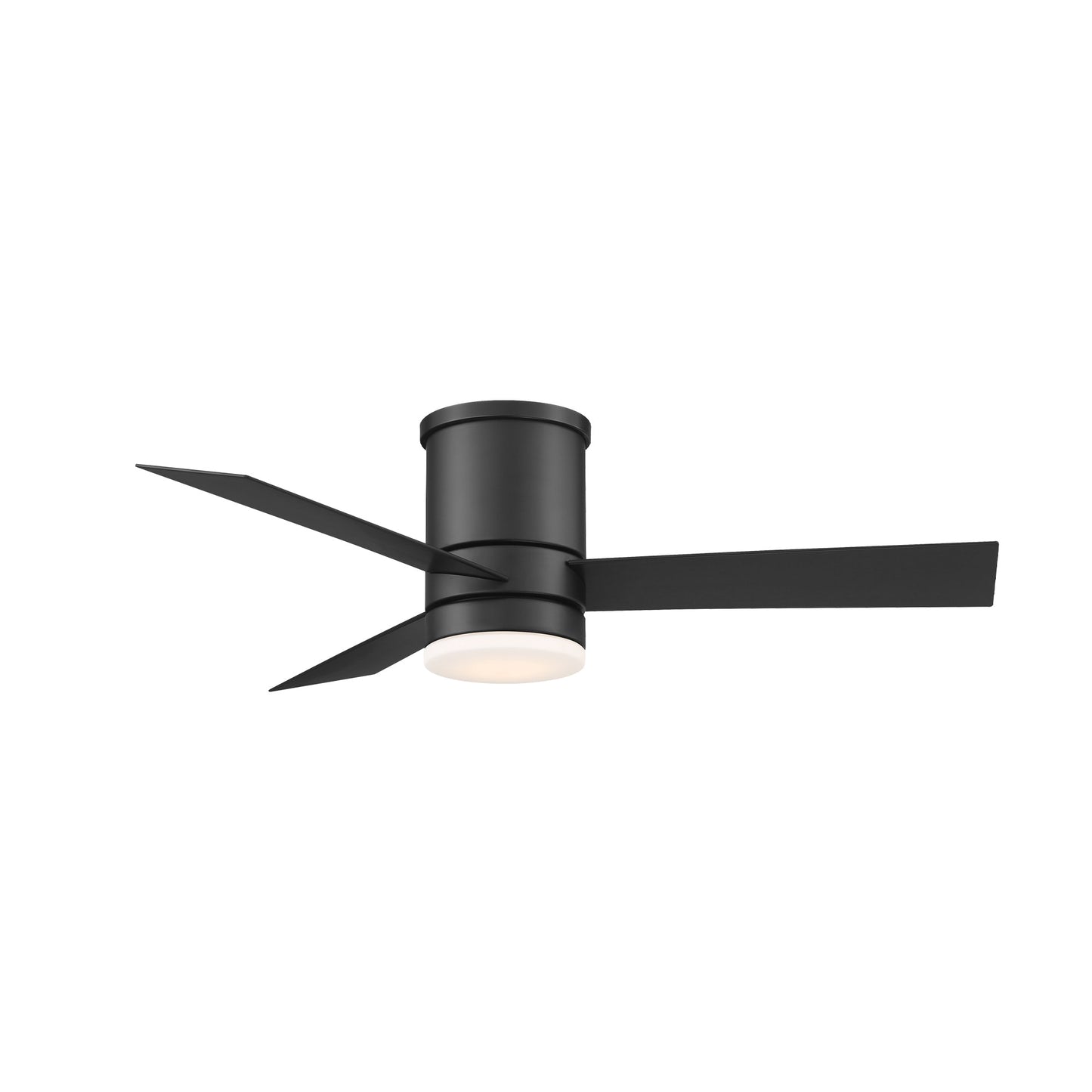 Modern Forms Axis 44-in Matte black Integrated LED Indoor/Outdoor Flush Mount Smart Ceiling Fan with Light and Remote (3-Blade) FH-W1803-44L-MB