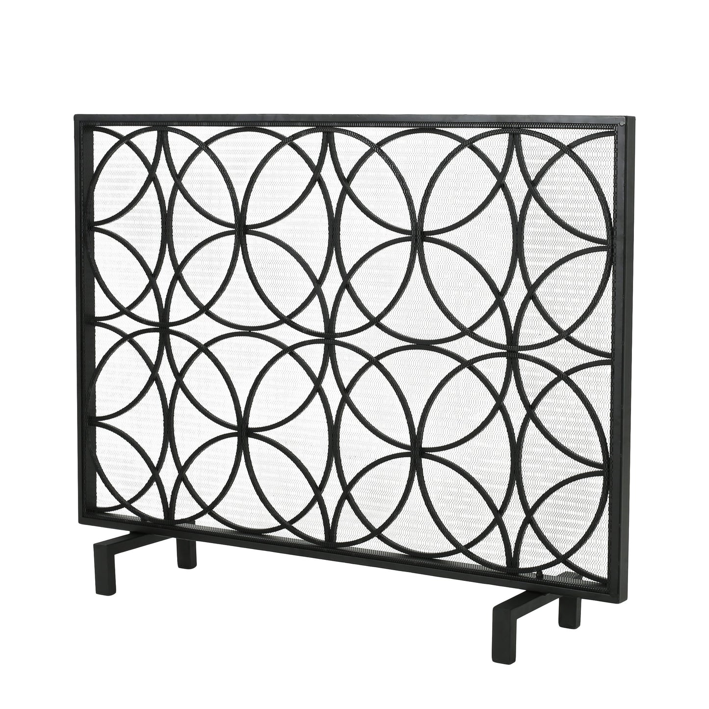Best Selling Home Decor 41-in Black Iron 1-Panel Flat Fireplace Screen 301548