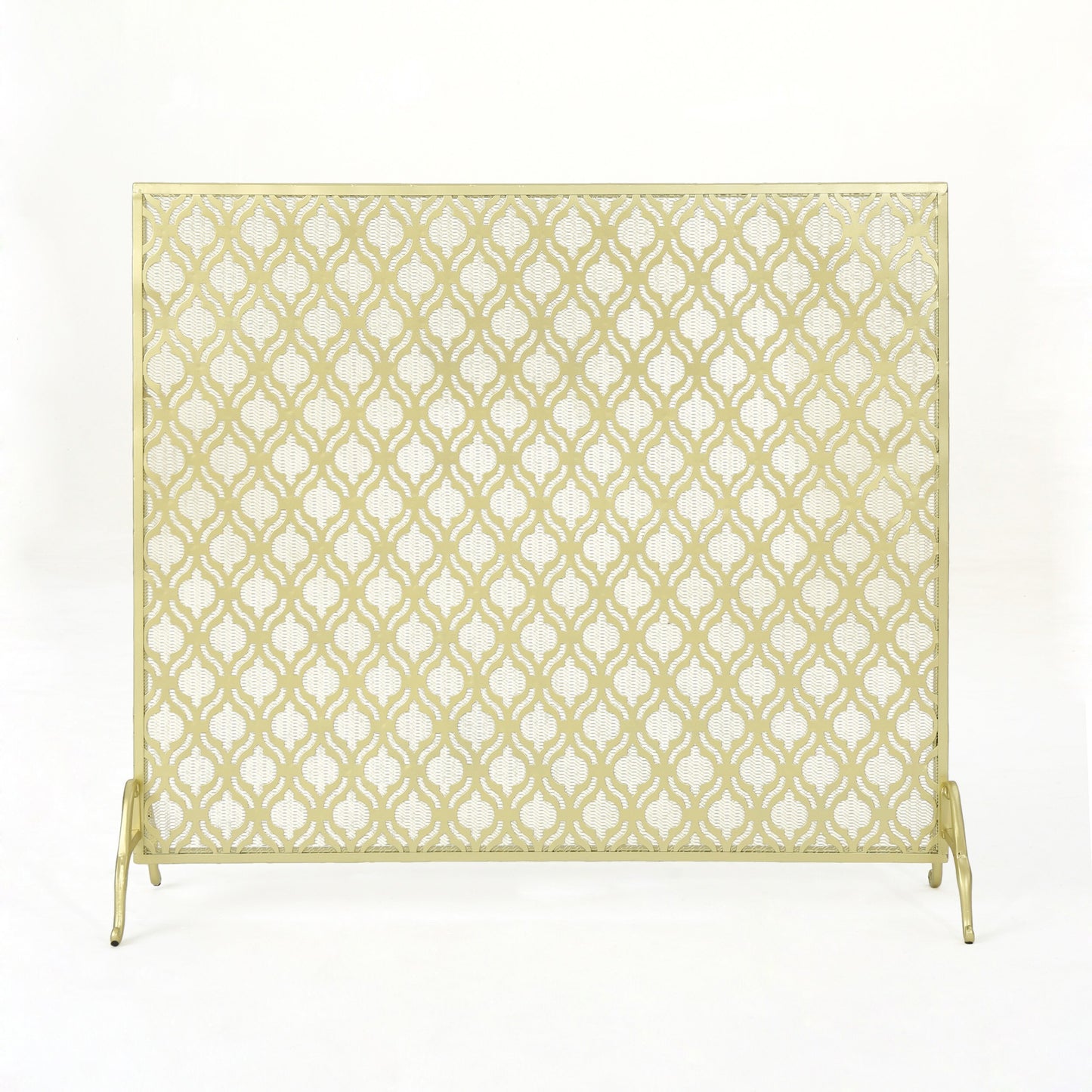 Best Selling Home Decor 39.5-in Gold Iron 1-Panel Flat Fireplace Screen 302808