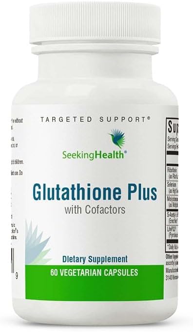 Seeking Health Optimal Glutathione Plus, 100 mg S-Acetyl-L Glutathione with Cofactors, Immune and Detoxification Support, Liver Health, Antioxidant and Free Radical Support, Vegetarian (60 Capsules)