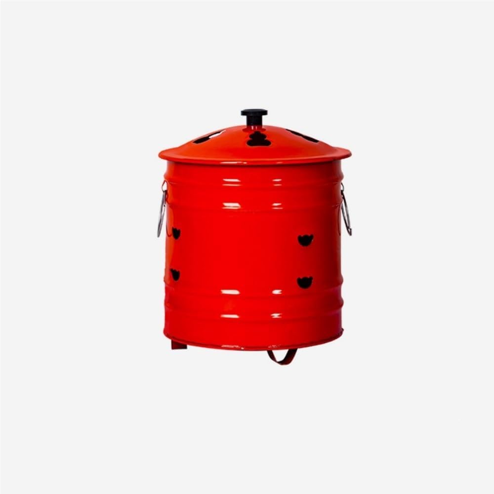 Burn Barrel for Outside, Stainless Steel Incinerator, Round Burn Cage with Handle for Paper, Leaves, Garbage, and Wood