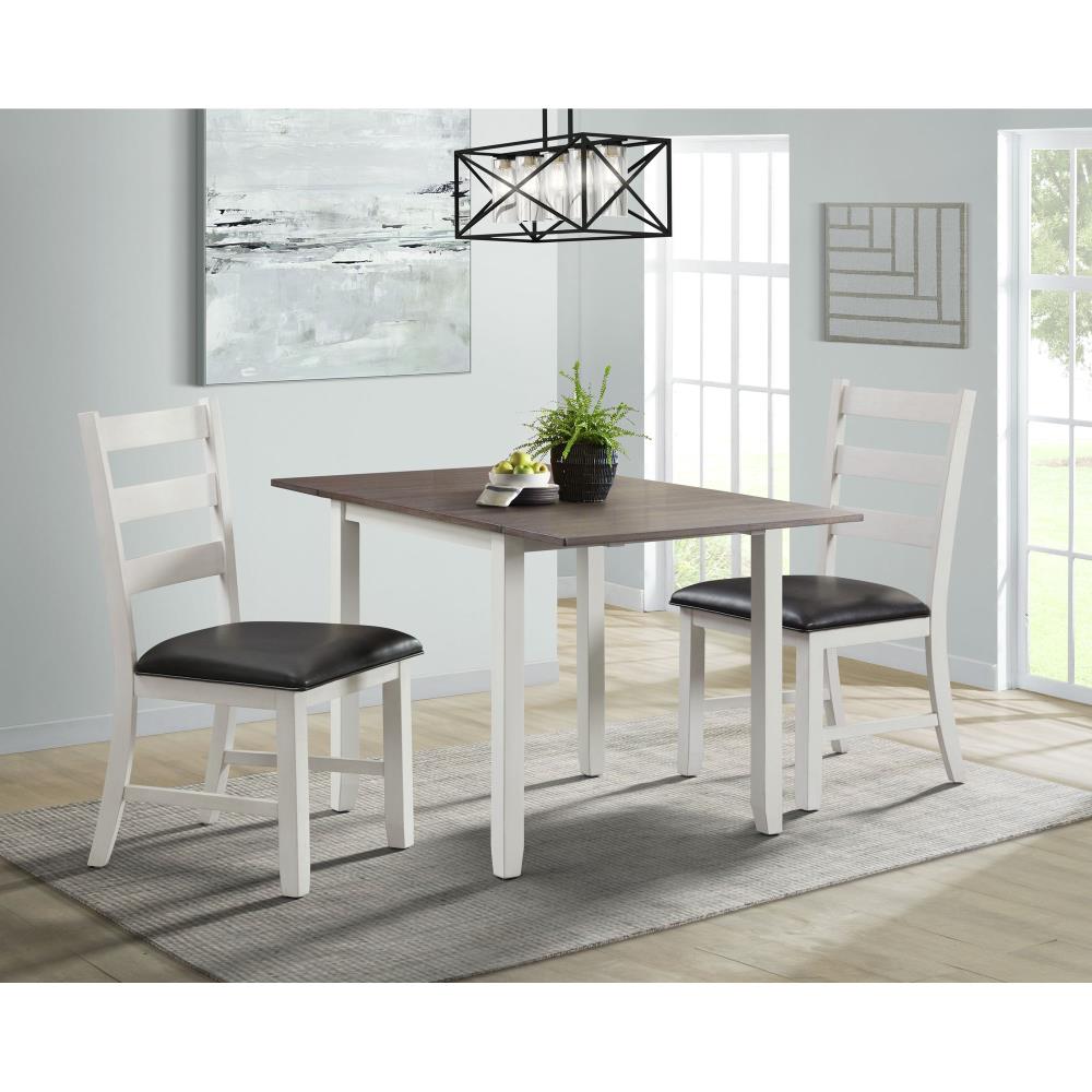 Picket House Furnishings Tuttle Dark Brown/White Transitional Dining Room Set with Rectangular Table ( Seats 2 )