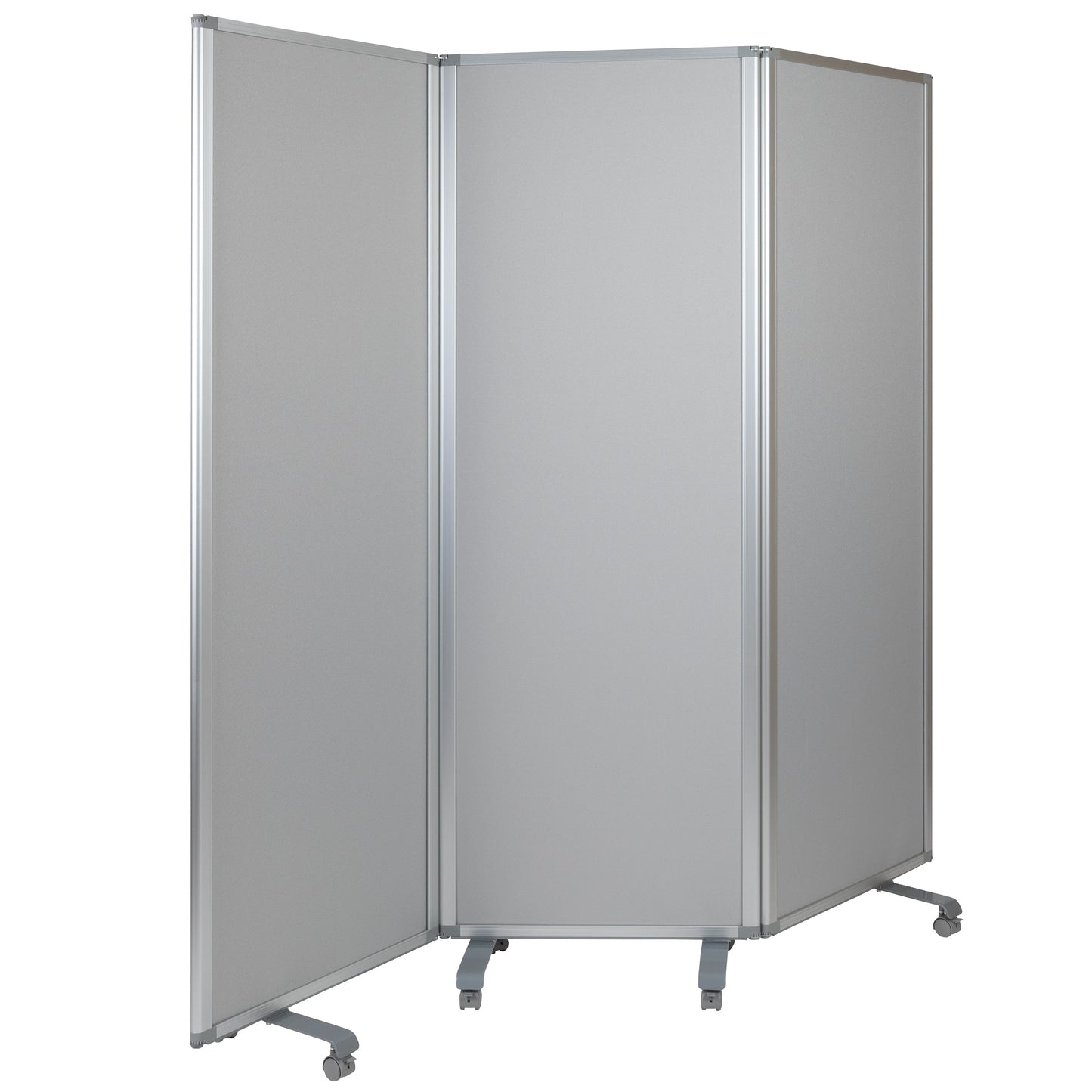 Flash Furniture 3 -Panel White/Gray Polypropylene Folding Contemporary/Modern Style Room Divider
