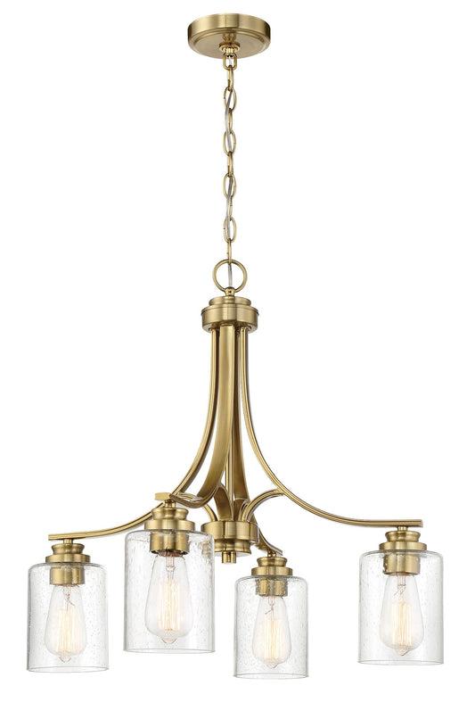 Craftmade Bolden 4 -Light Satin Brass Transitional For Use in Bedrooms, Dining Rooms, Foyers, Kitchens, Living Rooms Chandelier 5069146