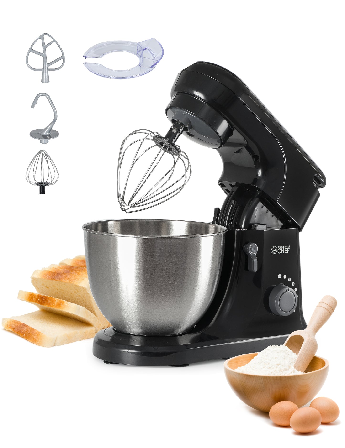 Commercial Chef Black 4.7-Quart Tilt-head Stand Mixer CHSM53MB
