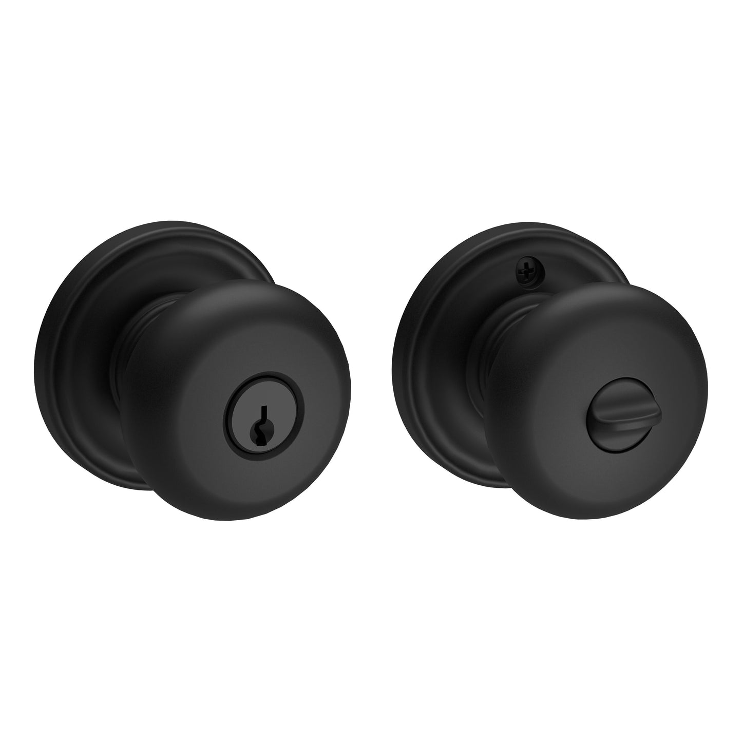 Baldwin Satin Black Interior/Exterior Keyed Entry Door Knob ENROUTRR190