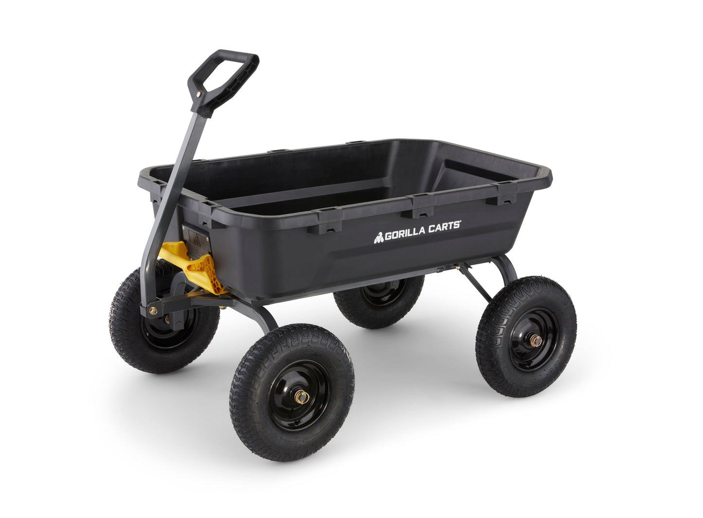 Gorilla Carts Black Poly Garden Cart with 12 cu. ft. Capacity and 1600 lbs. Weight Limit GCG-12