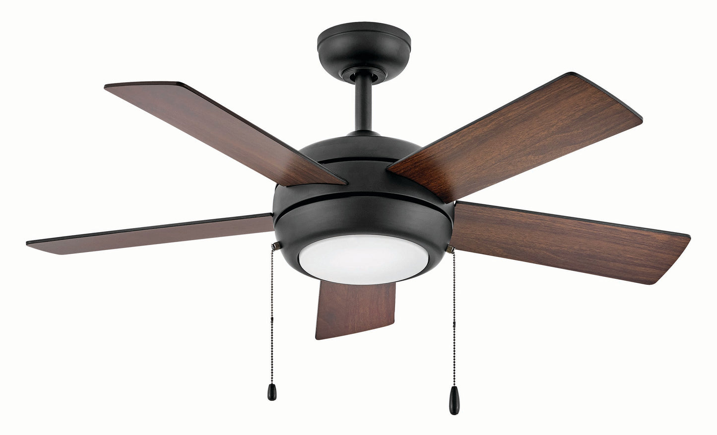 Hinkley Croft 42-in Integrated LED Smart Matte Black with Matte Black, Walnut Blades Ceiling Fan With Light ( 5 -Blade ) 4781068