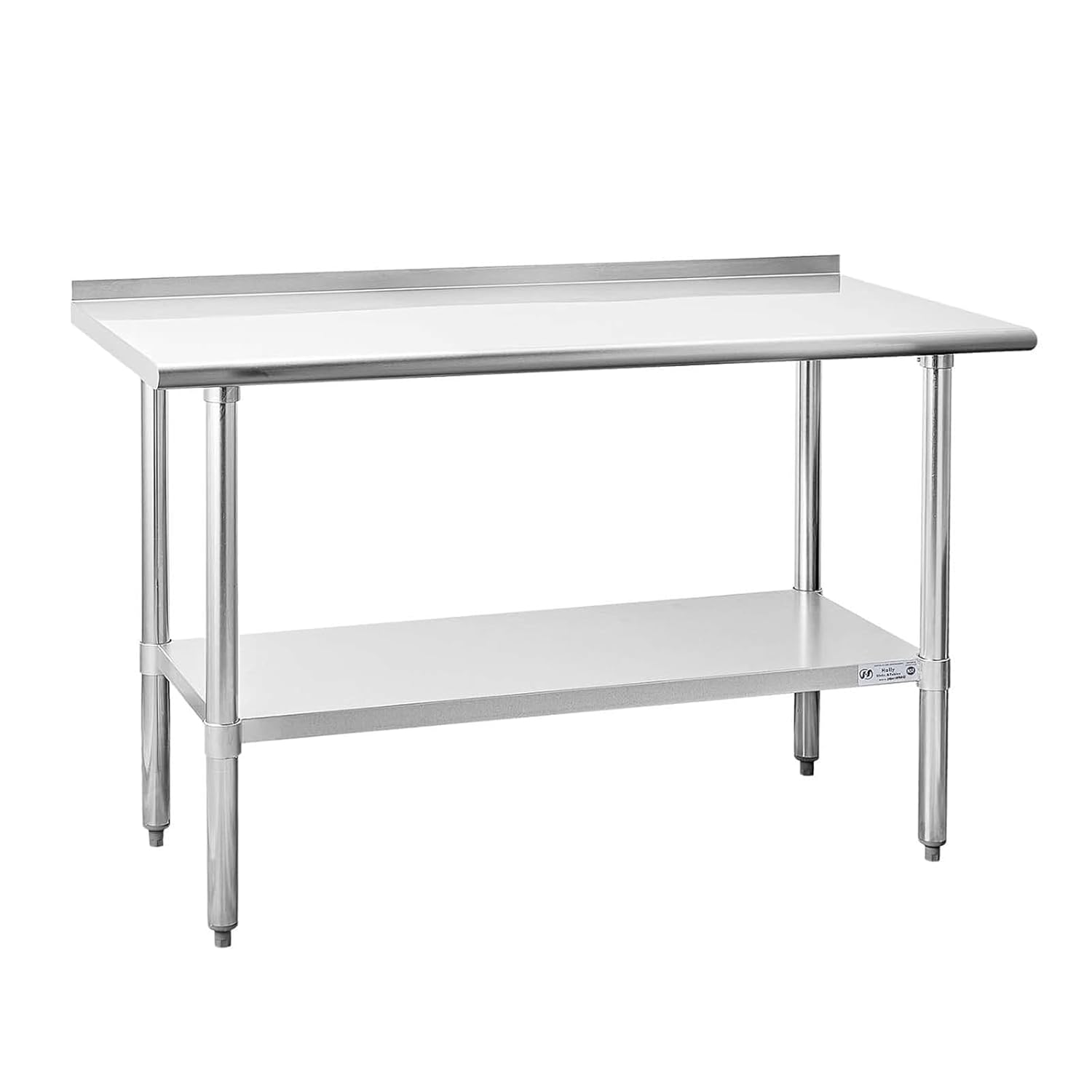 Hally Sinks & Tables H Stainless Steel Table for Prep & Work 24 x 60 Inches, NSF Commercial Heavy Duty Table with Undershelf and Backsplash for Restaurant, Home and Hotel