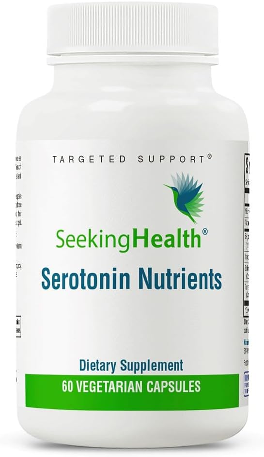 Seeking Health Serotonin Nutrients, Supports Healthy Sleep, 5-HTP Supplement with Vitamin B6 and Saffron Extract, Vegan and Vegetarian (60 Capsules)