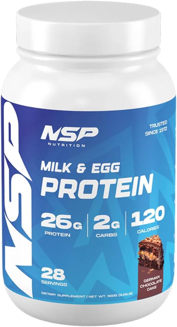 Milk & Egg Protein Powder | 26g Protein | 28 Servings | Perfect for Sensitive stomachs | no Bloating | Build Muscle | Protein for Sensitive stomachs German Chocolate Cake