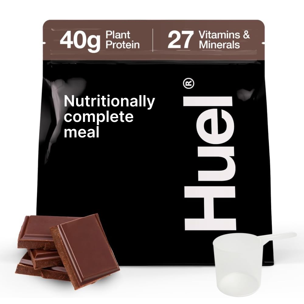 Huel Black Edition | Chocolate 40g Vegan Protein Powder | Nutritionally Complete Meal | 27 Vitamins and Minerals, Gluten Free | 17 Servings