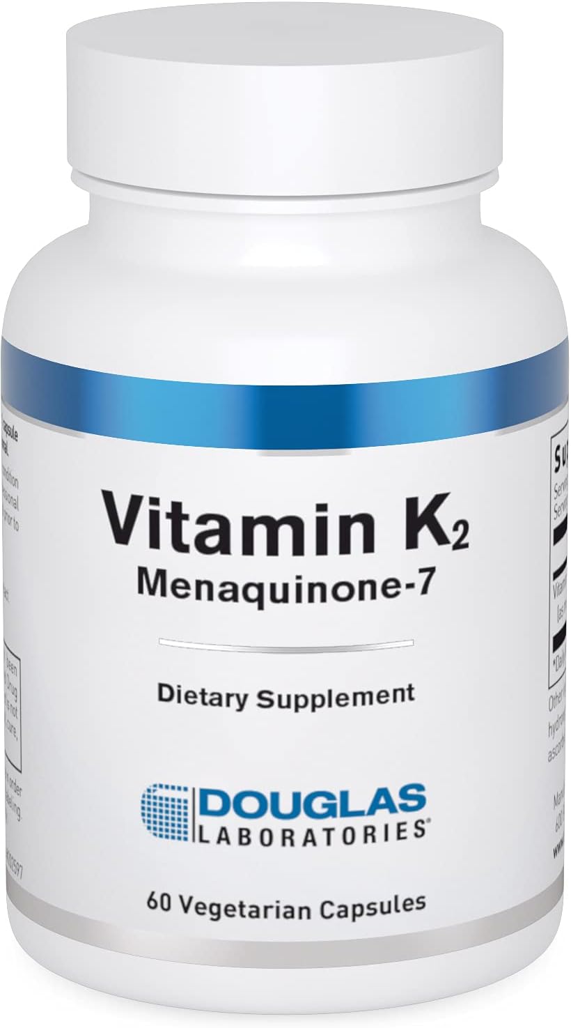 Douglas Laboratories Vitamin K2 - 90 mcg MK-7 - Supports Bone Formation, Calcium Use, Heart Health & Blood Vessels* - Vegetarian Formula - 60 Capsules