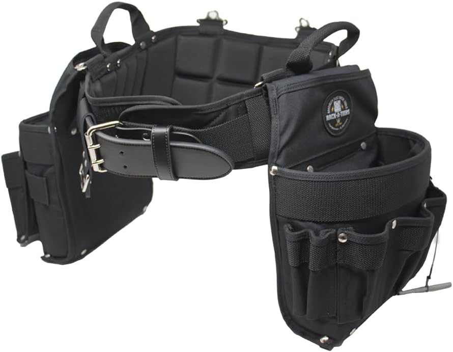 Rack-A-Tiers Electrician's Edge Pro - Tool Belt and Bags - XL (40" - 44"), Padded Tool Belt (43504)